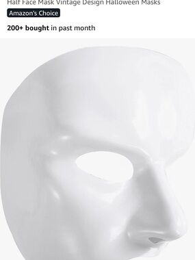 Phantom of the Opera Mask - Halloween - Costume